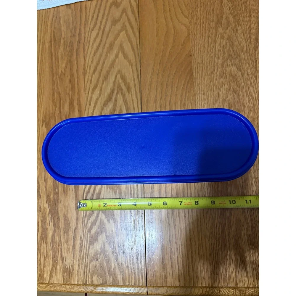 Tupperware Modular Mates Oval 2 Blue Seal Clear Storage Container 1612 1613